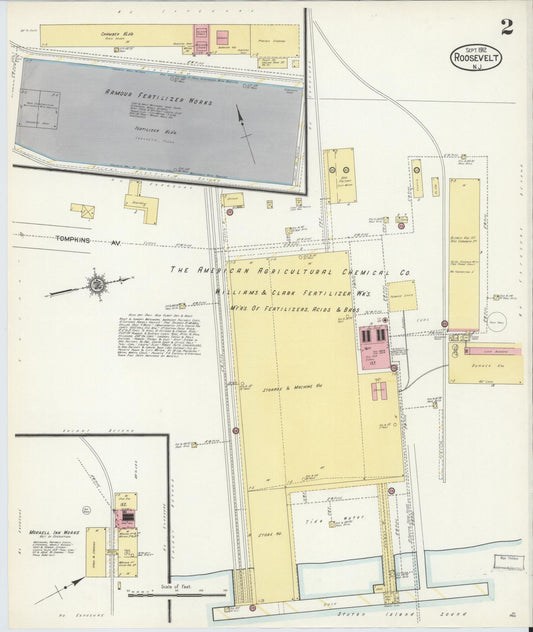 Sanborn Fire Insurance Map from Roosevelt, Middlesex County, New Jersey (1912), Sheet #0002 - Historic Sanborn Fire Insurance Map Print, vintage old map wall art, antique decor, genealogy gift, New Jersey New Jersey map