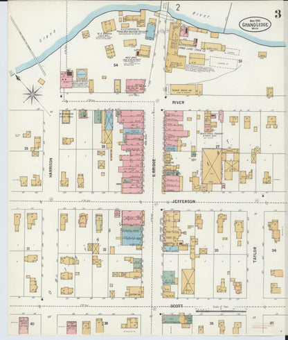 Sanborn Fire Insurance Map from Grand Ledge, Eaton County, Michigan (1900), Sheet #0003 - Complete Map Set gallery image, historic Sanborn map, vintage wall art, Michigan Michigan
