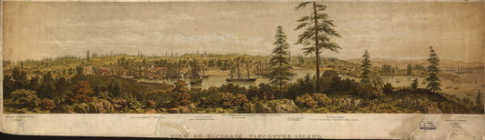 View of Victoria, Vancouver Island. (1860) – Historic Bird’s-Eye View Panorama Print