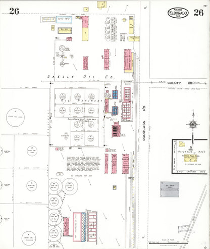 Sanborn Fire Insurance Map from El Dorado, Butler County, Kansas (1923), Sheet #0026 - Complete Map Set gallery image, historic Sanborn map, vintage wall art, Kansas Kansas