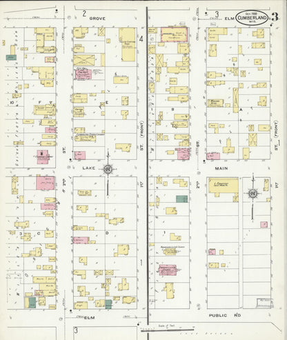 Sanborn Fire Insurance Map from Cumberland, Barron County, Wisconsin (1909), Sheet #0003 - Historic Sanborn Fire Insurance Map Print, vintage old map wall art, antique decor, genealogy gift, Wisconsin Wisconsin map