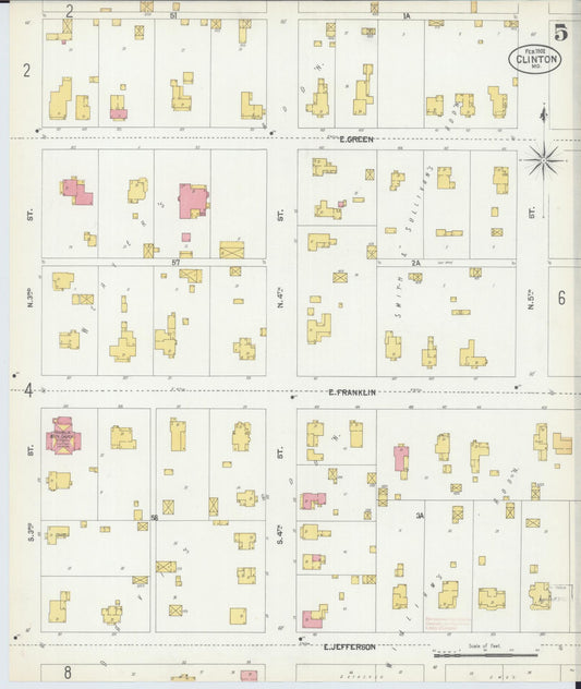 Sanborn Fire Insurance Map from Clinton, Henry County, Missouri (1902), Sheet #0005 - Historic Sanborn Fire Insurance Map Print, vintage old map wall art, antique decor, genealogy gift, Missouri Missouri map