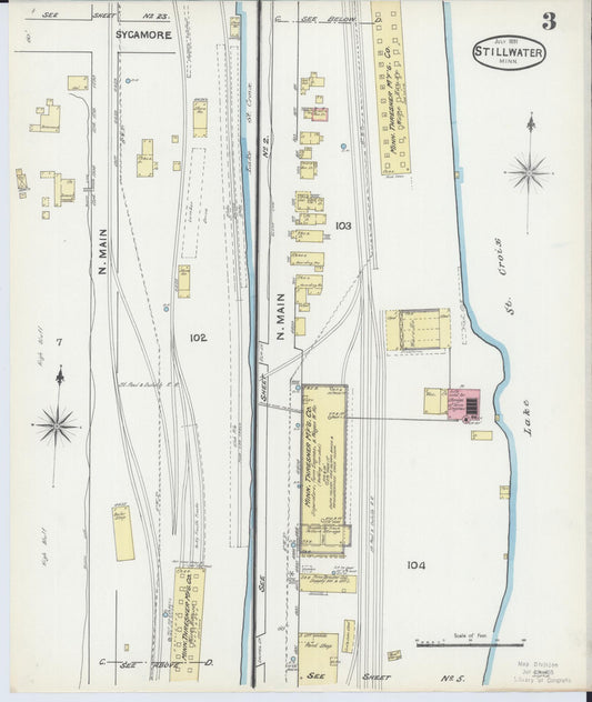 Sanborn Fire Insurance Map from Stillwater, Washington County, Minnesota (1891), Sheet #0003 - Historic Sanborn Fire Insurance Map Print, vintage old map wall art, antique decor, genealogy gift, Minnesota Minnesota map