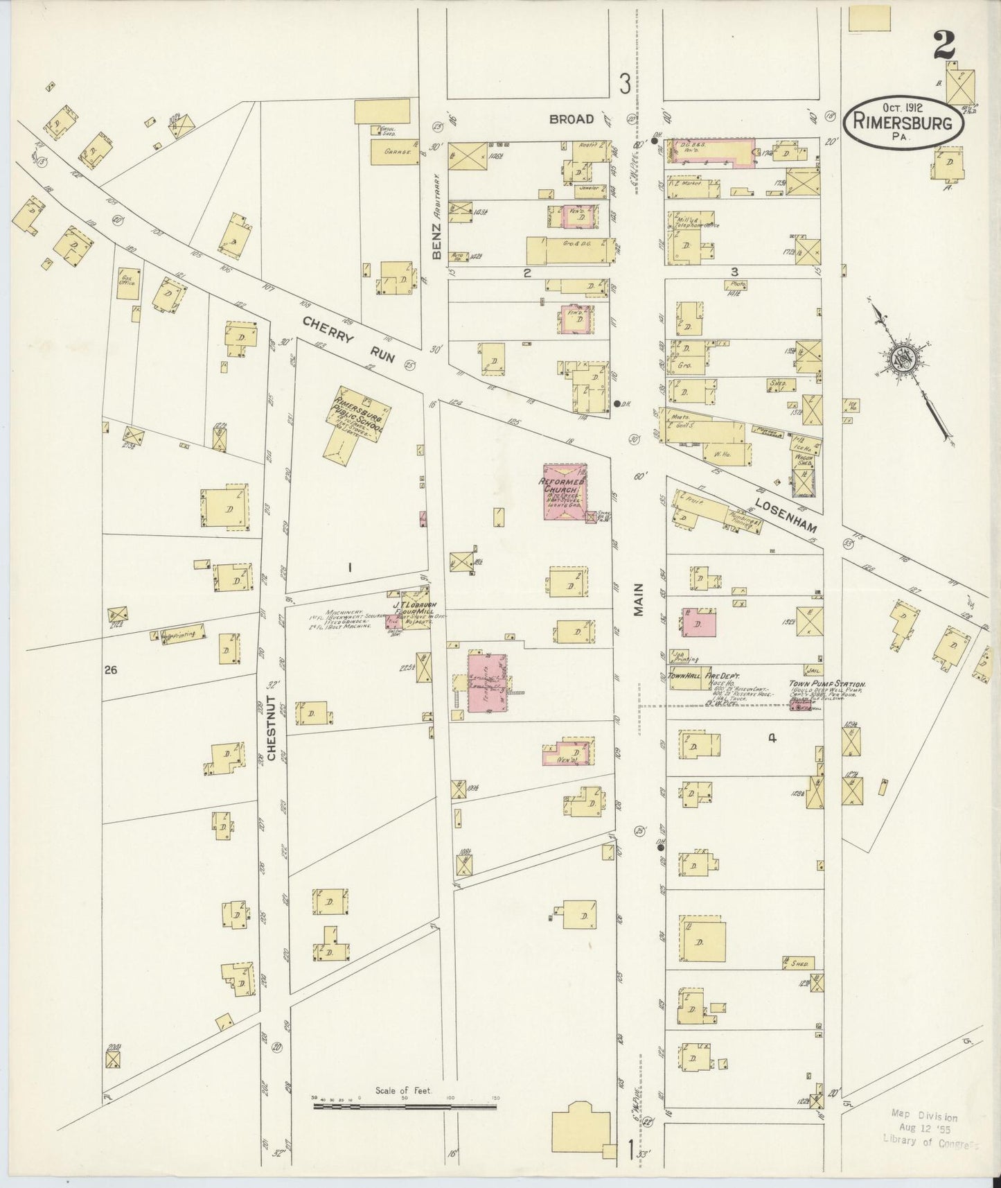 Sanborn Fire Insurance Map from Rimersburg, Clarion County, Pennsylvania (1912), Sheet #0002 - Complete Map Set gallery image, historic Sanborn map, vintage wall art, Pennsylvania Pennsylvania