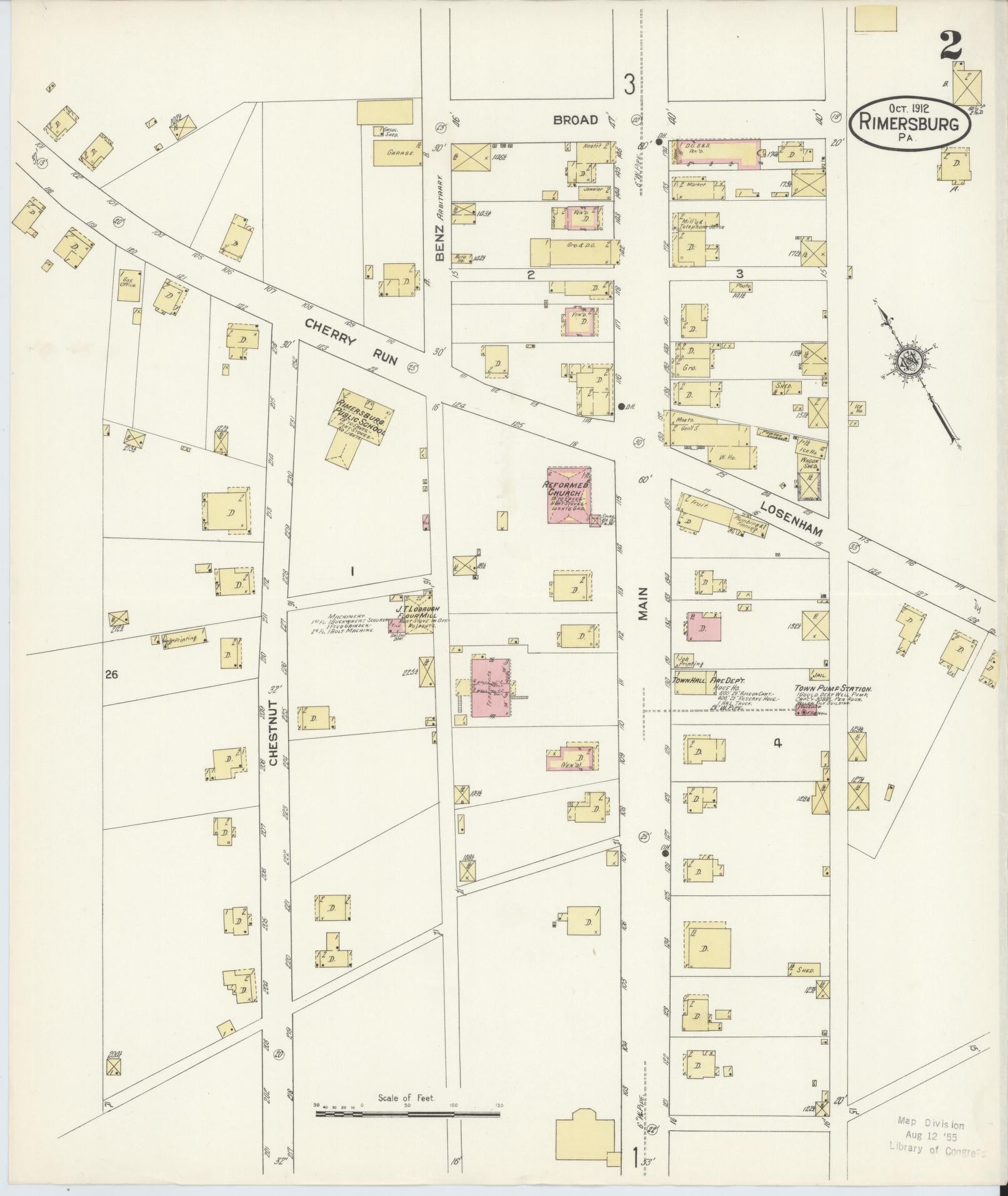 Sanborn Fire Insurance Map from Rimersburg, Clarion County, Pennsylvania (1912), Sheet #0002 - Complete Map Set gallery image, historic Sanborn map, vintage wall art, Pennsylvania Pennsylvania