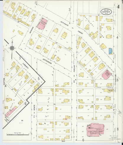 Sanborn Fire Insurance Map from Leipsic, Putnam County, Ohio (1910), Sheet #0004 - Historic Sanborn Fire Insurance Map Print, vintage old map wall art, antique decor, genealogy gift, Ohio Ohio map