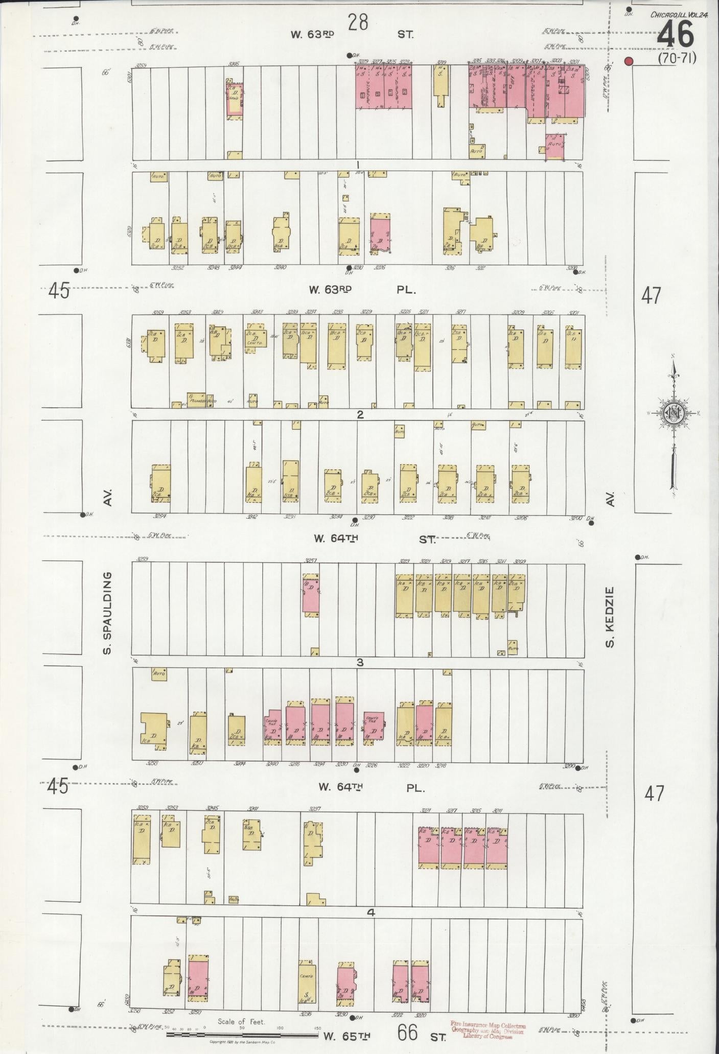 Sanborn Fire Insurance Map from Chicago, Cook County, Illinois. (1920), Sheet 46 – Historic Sanborn Fire Insurance Map Print