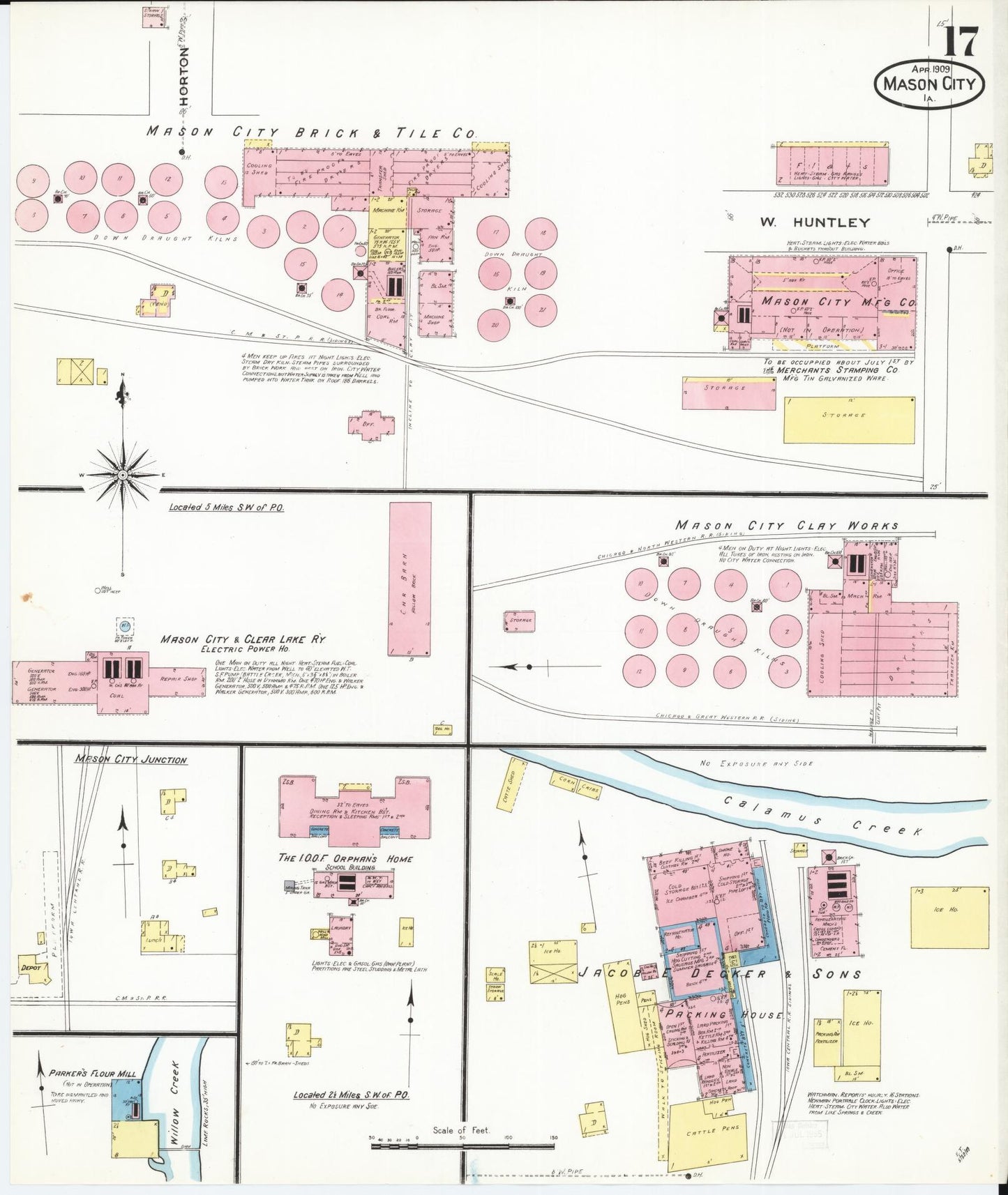 Sanborn Fire Insurance Map from Mason City, Cerro Gordo County, Iowa (1909), Sheet #0017 - Historic Sanborn Fire Insurance Map Print