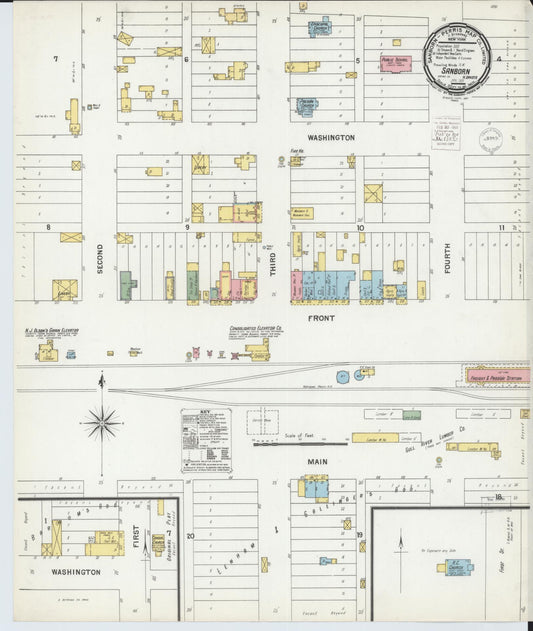 Sanborn Fire Insurance Map from Sanborn, Barnes County, North Dakota (1901), Sheet #0001 - Historic Sanborn Fire Insurance Map Print, vintage old map wall art, antique decor, genealogy gift, North Dakota North Dakota map
