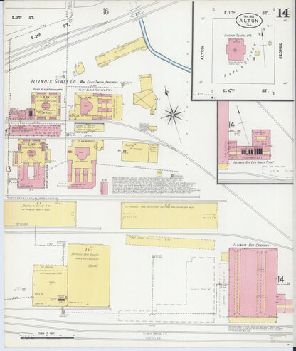 Sanborn Fire Insurance Map from Alton, Madison County, Illinois (1902), Sheet #0014 - Historic Sanborn Fire Insurance Map Print, vintage old map wall art, antique decor, genealogy gift, Illinois Illinois map
