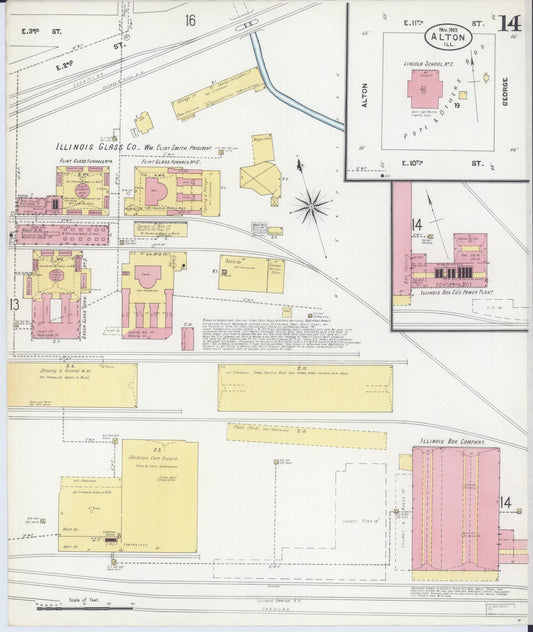 Sanborn Fire Insurance Map from Alton, Madison County, Illinois (1902), Sheet #0014 - Historic Sanborn Fire Insurance Map Print, vintage old map wall art, antique decor, genealogy gift, Illinois Illinois map