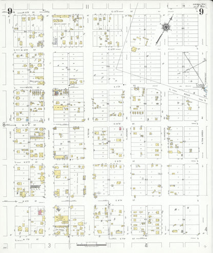 Sanborn Fire Insurance Map from Odessa, Edger County, Texas (1939), Sheet #0009 - Historic Sanborn Fire Insurance Map Print, vintage old map wall art, antique decor, genealogy gift, Texas Texas map