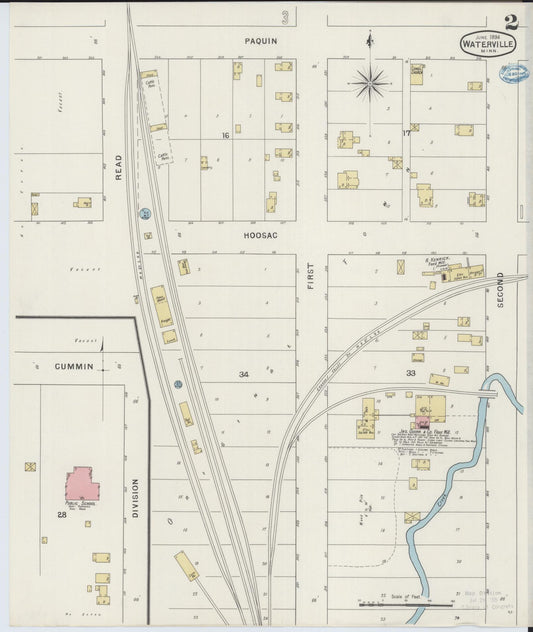 Sanborn Fire Insurance Map from Waterville, Le Sueur County, Minnesota (1894), Sheet #0002 - Historic Sanborn Fire Insurance Map Print, vintage old map wall art, antique decor, genealogy gift, Minnesota Minnesota map