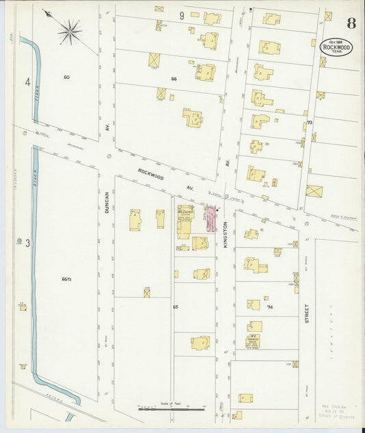 Sanborn Fire Insurance Map from Rockwood, Roane County, Tennessee (1908), Sheet #0008 - Historic Sanborn Fire Insurance Map Print, vintage old map wall art, antique decor, genealogy gift, Tennessee Tennessee map