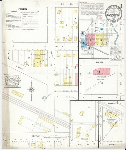Sanborn Fire Insurance Map from Coon Rapids, Carroll County, Iowa (1915), Sheet #0001 - Historic Sanborn Fire Insurance Map Print