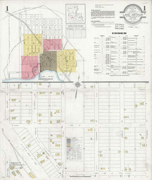 Sanborn Fire Insurance Map from Lake Arthur, Jefferson Davis Parish, Louisiana. (1935) – Historic Sanborn Fire Insurance Map Print
