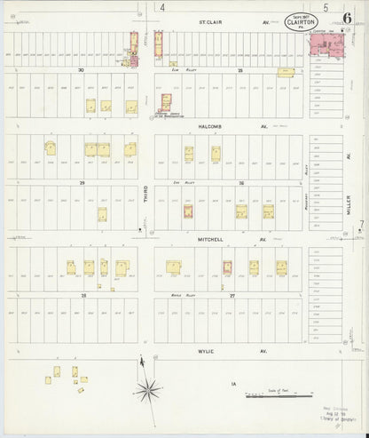 Sanborn Fire Insurance Map from Clairton, Allegheny County, Pennsylvania (1907), Sheet #0006 - Complete Map Set gallery image, historic Sanborn map, vintage wall art, Pennsylvania Pennsylvania