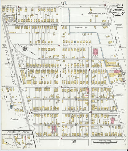 Sanborn Fire Insurance Map from Kingston, Luzerne County, Pennsylvania (1919), Sheet #0022 - Complete Map Set gallery image, historic Sanborn map, vintage wall art, Pennsylvania Pennsylvania