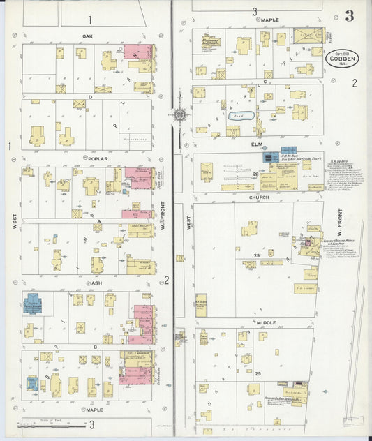 Sanborn Fire Insurance Map from Cobden, Union County, Illinois (1910), Sheet #0003 - Historic Sanborn Fire Insurance Map Print, vintage old map wall art, antique decor, genealogy gift, Illinois Illinois map