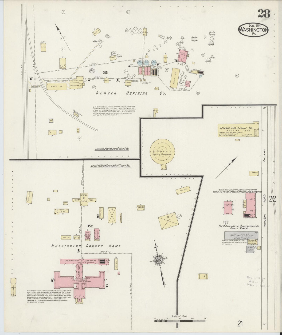 Sanborn Fire Insurance Map from Washington, Washington County, Pennsylvania (1914), Sheet #0028 - Complete Map Set gallery image, historic Sanborn map, vintage wall art, Sanborn Fire Insurance Map from Washington Washington