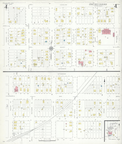 Sanborn Fire Insurance Map from Coldwater, Comanche County, Kansas (1935), Sheet #0004 - Complete Map Set gallery image, historic Sanborn map, vintage wall art, Kansas Kansas