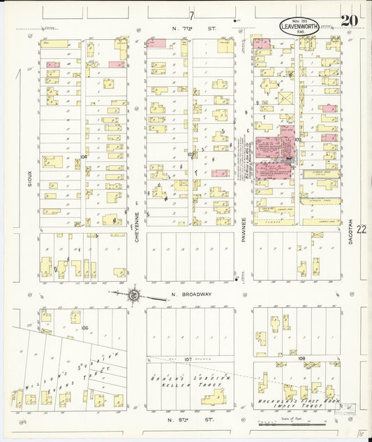 Sanborn Fire Insurance Map from Leavenworth, Leavenworth County, Kansas (1913), Sheet #0021 - Historic Sanborn Fire Insurance Map Print, vintage old map wall art, antique decor, genealogy gift, Kansas Kansas map