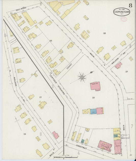 Sanborn Fire Insurance Map from Cooperstown, Otsego County, New York (1894), Sheet #0008 - Historic Sanborn Fire Insurance Map Print, vintage old map wall art, antique decor, genealogy gift, New York New York map