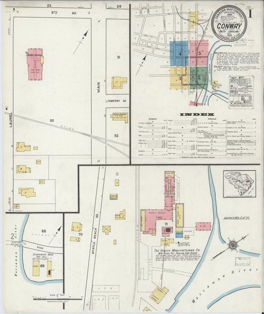 Sanborn Fire Insurance Map from Conway, Horry County, South Carolina. (1920) – Historic Sanborn Fire Insurance Map Print