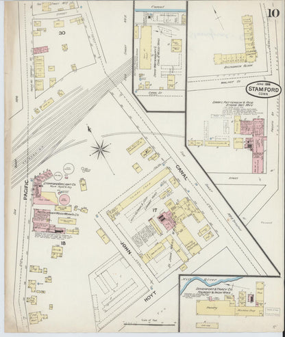 Sanborn Fire Insurance Map from Stamford, Fairfield County, Connecticut (1888), Sheet #0010 - Complete Map Set gallery image, historic Sanborn map, vintage wall art, Connecticut Connecticut