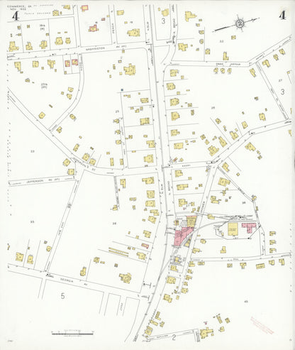 Sanborn Fire Insurance Map from Commerce, Jackson County, Georgia (1932), Sheet #0004 - Complete Map Set gallery image, historic Sanborn map, vintage wall art, Georgia Georgia