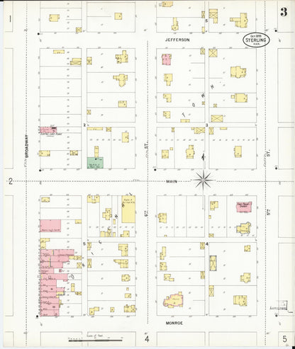 Sanborn Fire Insurance Map from Sterling, Rice County, Kansas (1899), Sheet #0003 - Complete Map Set gallery image, historic Sanborn map, vintage wall art, Kansas Kansas