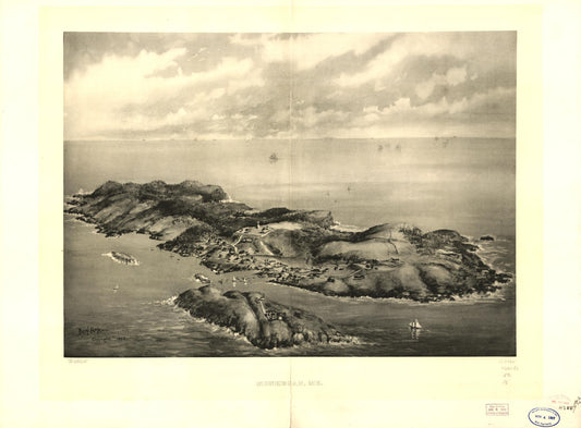 Monhegan, Me. (1896) – Historic Bird’s-Eye View Panorama Print