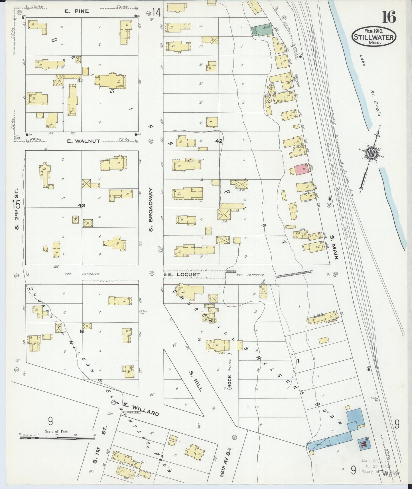 Sanborn Fire Insurance Map from Stillwater, Washington County, Minnesota (1910), Sheet #0016 - Historic Sanborn Fire Insurance Map Print, vintage old map wall art, antique decor, genealogy gift, Minnesota Minnesota map