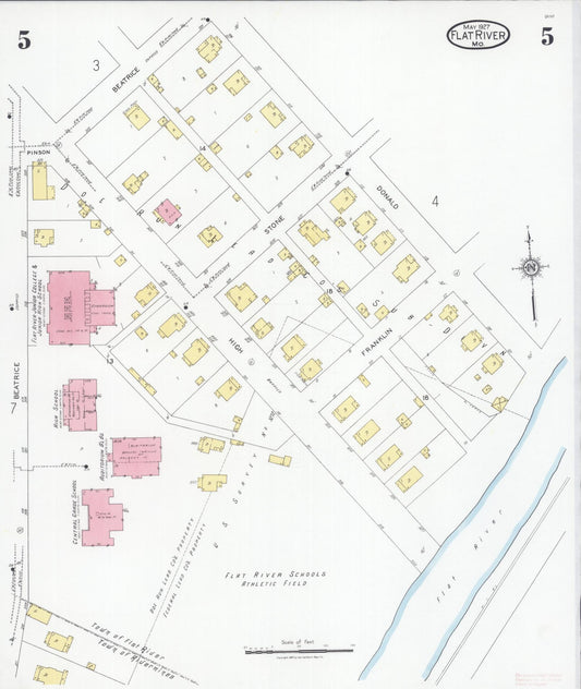Sanborn Fire Insurance Map from Flat River, Saint Francois County, Missouri (1927), Sheet #0005 - Historic Sanborn Fire Insurance Map Print, vintage old map wall art, antique decor, genealogy gift, Missouri Missouri map
