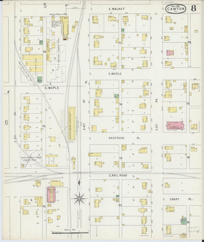 Sanborn Fire Insurance Map from Canton, Fulton County, Illinois (1896), Sheet #0008 - Complete Map Set gallery image, historic Sanborn map, vintage wall art, Illinois Illinois
