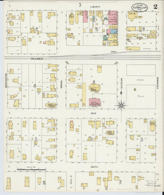 Sanborn Fire Insurance Map from Vermillion, Erie County, Ohio (1898), Sheet #0002 - Historic Sanborn Fire Insurance Map Print, vintage old map wall art, antique decor, genealogy gift, Ohio Ohio map
