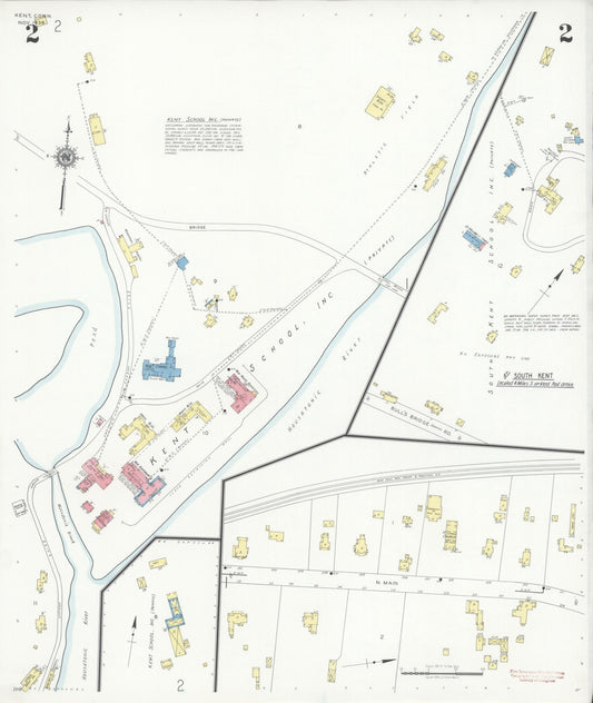 Sanborn Fire Insurance Map from Kent, Litchfield County, Connecticut (1938), Sheet #0002 - Historic Sanborn Fire Insurance Map Print, vintage old map wall art, antique decor, genealogy gift, Connecticut Connecticut map