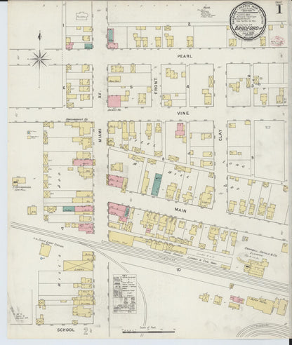 Sanborn Fire Insurance Map from Bradford, Darke and Miami Counties, Ohio (1895), Sheet #0001 - Complete Map Set gallery image, historic Sanborn map, vintage wall art, Ohio Ohio