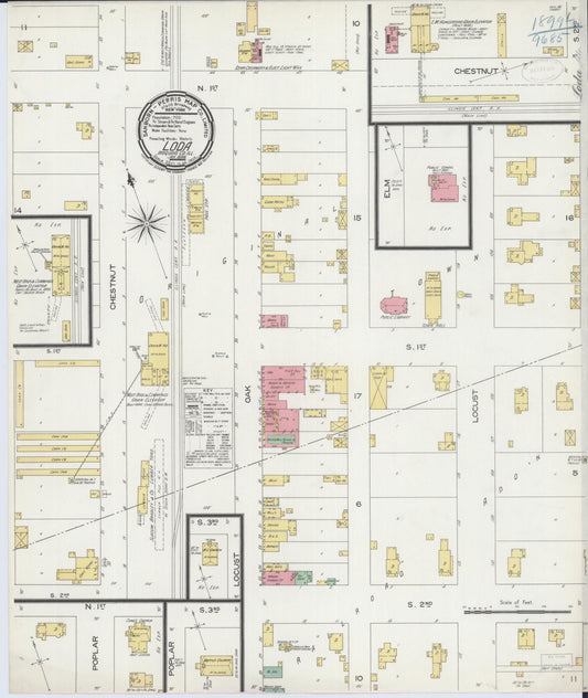 Sanborn Fire Insurance Map from Loda, Iroquois County, Illinois (1899), Sheet #0001 - Historic Sanborn Fire Insurance Map Print, vintage old map wall art, antique decor, genealogy gift, Illinois Illinois map
