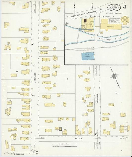 Sanborn Fire Insurance Map from Cazenovia, Madison County, New York (1911), Sheet #0004 - Historic Sanborn Fire Insurance Map Print, vintage old map wall art, antique decor, genealogy gift, New York New York map