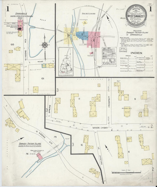 Sanborn Fire Insurance Map from West Swanzey, Cheshire County, New Hampshire. (1924) – Historic Sanborn Fire Insurance Map Print