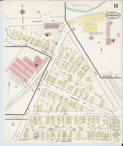 Sanborn Fire Insurance Map from Benton Harbor, Berrien County, Michigan (1917), Sheet #0011 - Complete Map Set gallery image, historic Sanborn map, vintage wall art, Michigan Michigan
