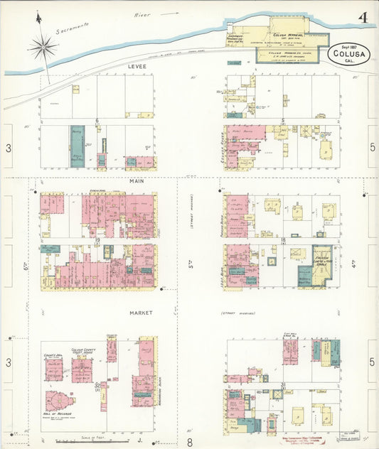 Sanborn Fire Insurance Map from Colusa, Colusa County, California (1897), Sheet #0004 - Historic Sanborn Fire Insurance Map Print, vintage old map wall art, antique decor, genealogy gift, California California map