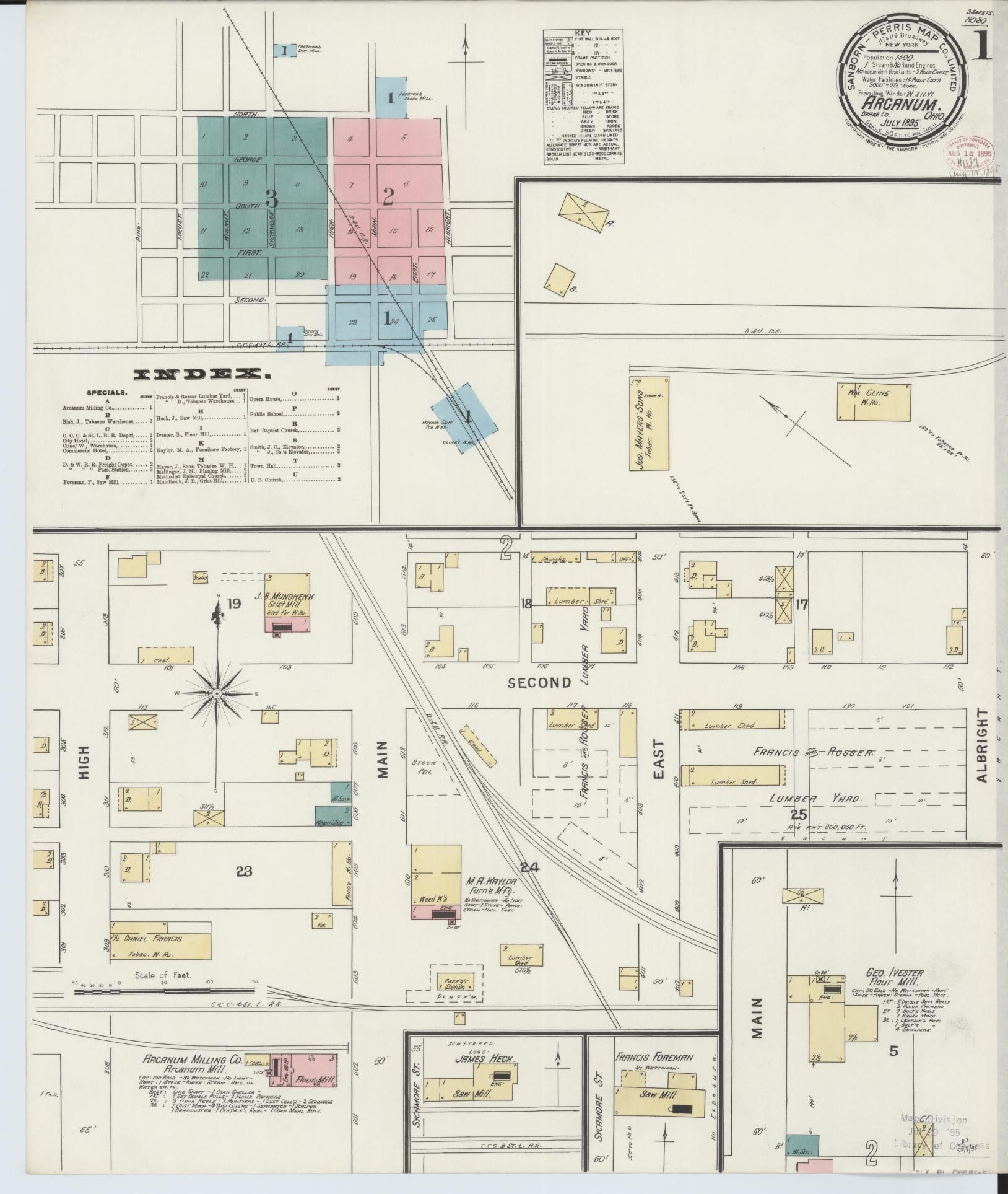 Sanborn Fire Insurance Map from Arcanum, Darke County, Ohio. (1895) – Historic Sanborn Fire Insurance Map Print