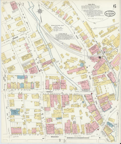 Sanborn Fire Insurance Map from Bangor, Northampton County, Pennsylvania (1912), Sheet #0006 - Historic Sanborn Fire Insurance Map Print, vintage old map wall art, antique decor, genealogy gift, Pennsylvania Pennsylvania map