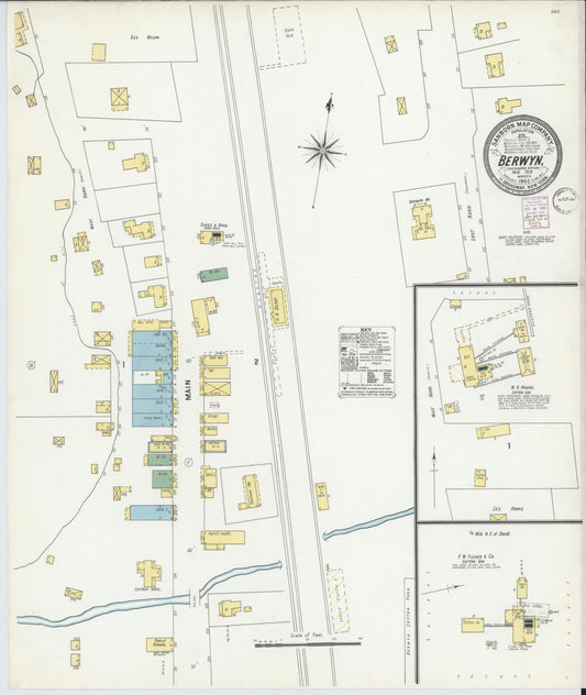 Sanborn Fire Insurance Map from Berwyn, Carter County, Oklahoma (1902), Sheet #0001 - Historic Sanborn Fire Insurance Map Print, vintage old map wall art, antique decor, genealogy gift, Oklahoma Oklahoma map