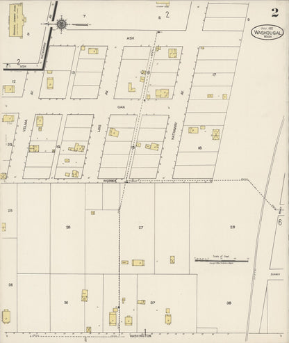 Sanborn Fire Insurance Map from Washougal, Clark County, Washington (1922), Sheet #0002 - Complete Map Set gallery image, historic Sanborn map, vintage wall art, Washington Washington