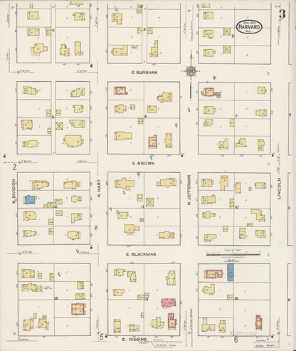 Sanborn Fire Insurance Map from Harvard, McHenry County, Illinois (1922), Sheet #0003 - Complete Map Set gallery image, historic Sanborn map, vintage wall art, Illinois Illinois