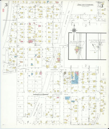 Sanborn Fire Insurance Map from Waterville, Lucas County, Ohio (1944), Sheet #0003 - Historic Sanborn Fire Insurance Map Print, vintage old map wall art, antique decor, genealogy gift, Ohio Ohio map