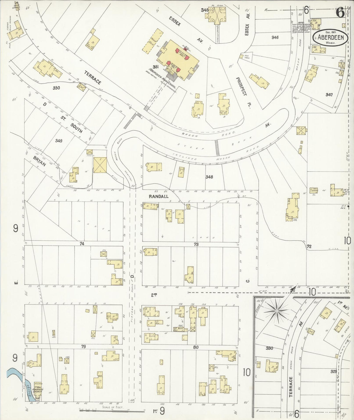 Sanborn Fire Insurance Map from Aberdeen, Grays Harbor County, Washington (1901), Sheet #0006 - Complete Map Set gallery image, historic Sanborn map, vintage wall art, Washington Washington